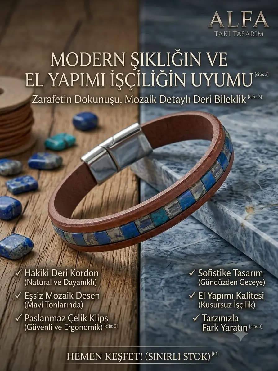 Japon Miyuki Taşlı Modern Deri Bileklik